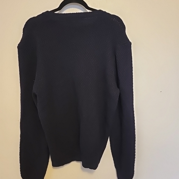 Outerknown Womens Waffle Knit Wool Cotton Blend Sweater Navy Blue M - Picture 3 of 5